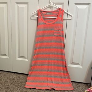 Maurices Coral and Gray Striped Dress